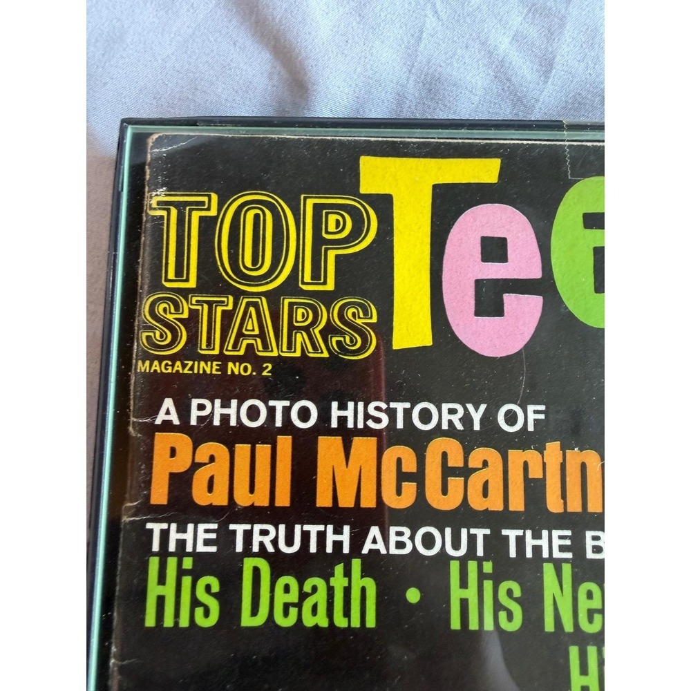 Vintage Top Stars Teen Idols Magazine No 2 Paul McCartney Johnny Cash Framed - Picture 2 of 10